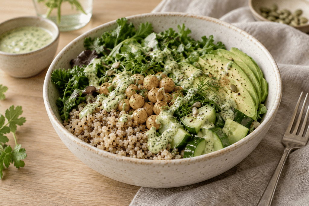 Green goddess grain bowl.