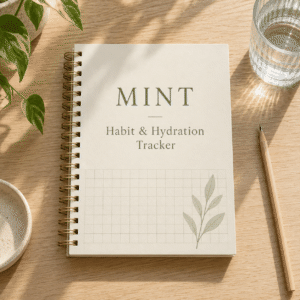 MINT Habit and Hydration Tracker product mockup.